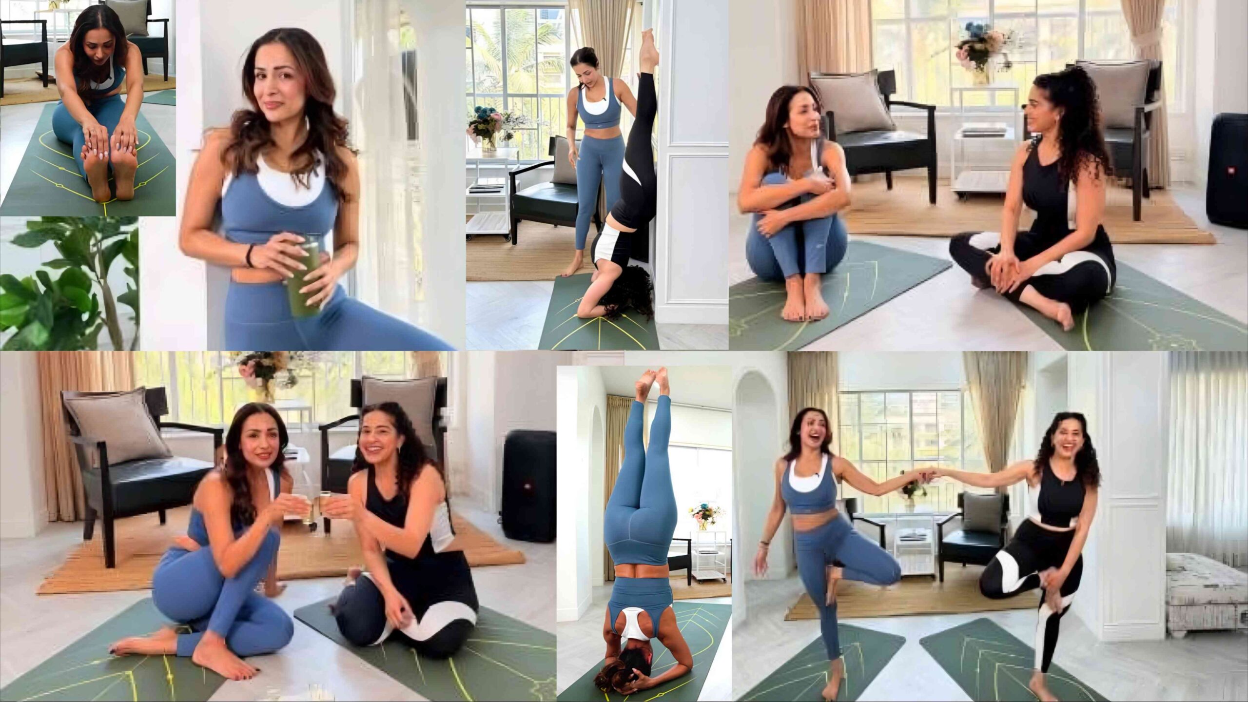 malaika arora yoga session home fitness photos viral