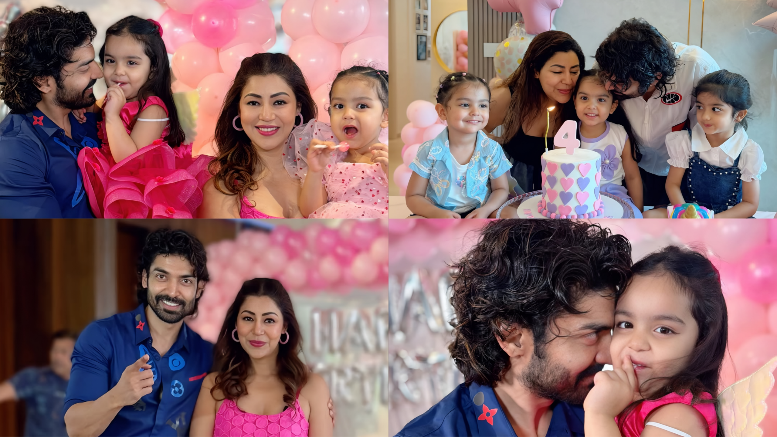 gurmeet choudhary daughter 4th birthday celebration photos