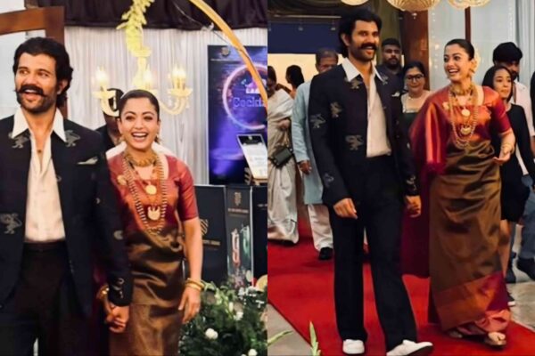 Rashmika Vijay Karnataka Reception Look