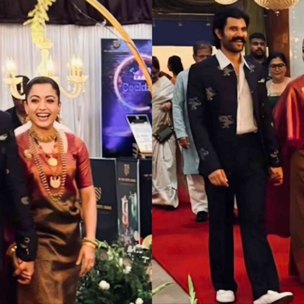 Rashmika Vijay Karnataka Reception Look