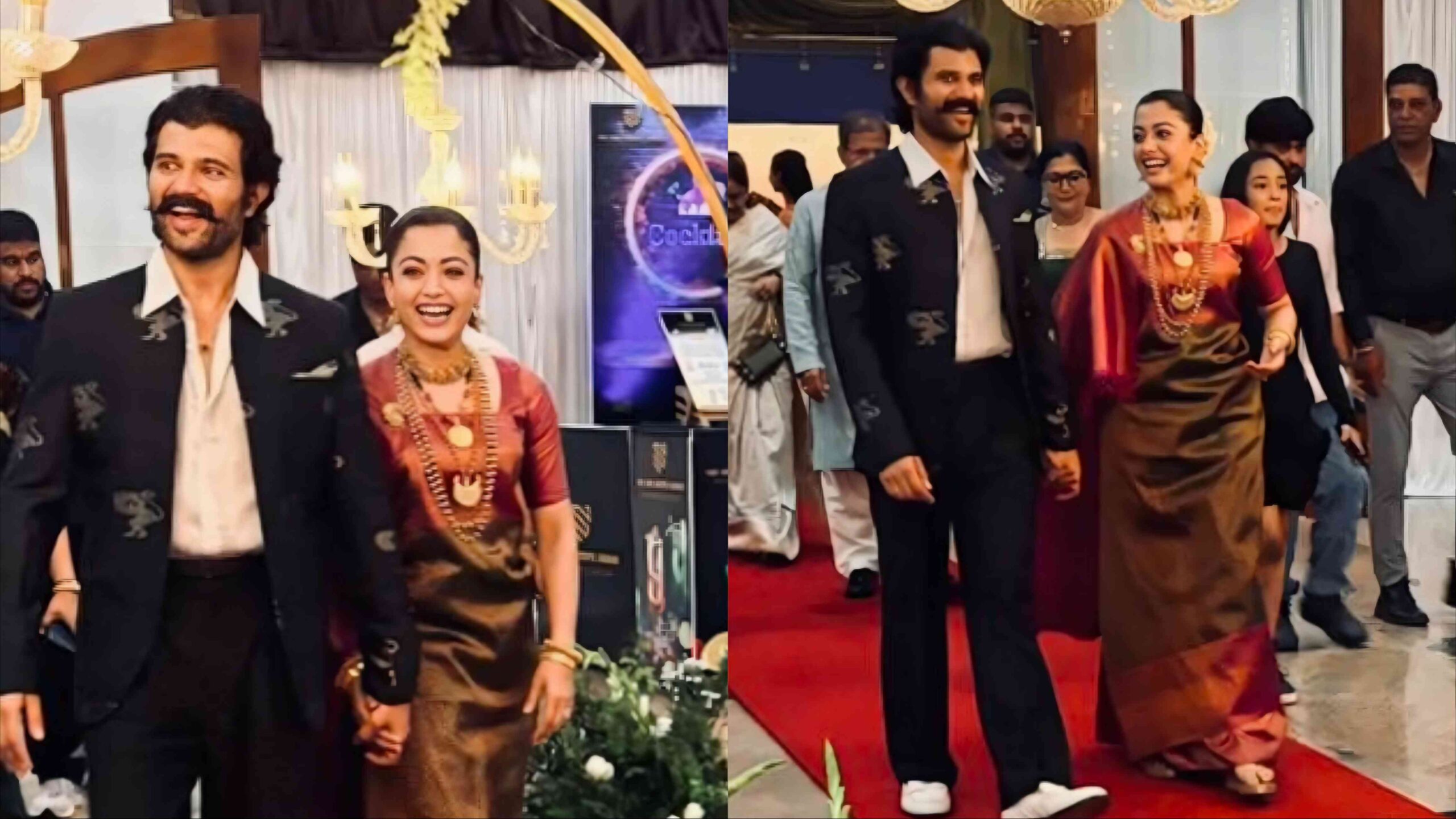 Rashmika Vijay Karnataka Reception Look