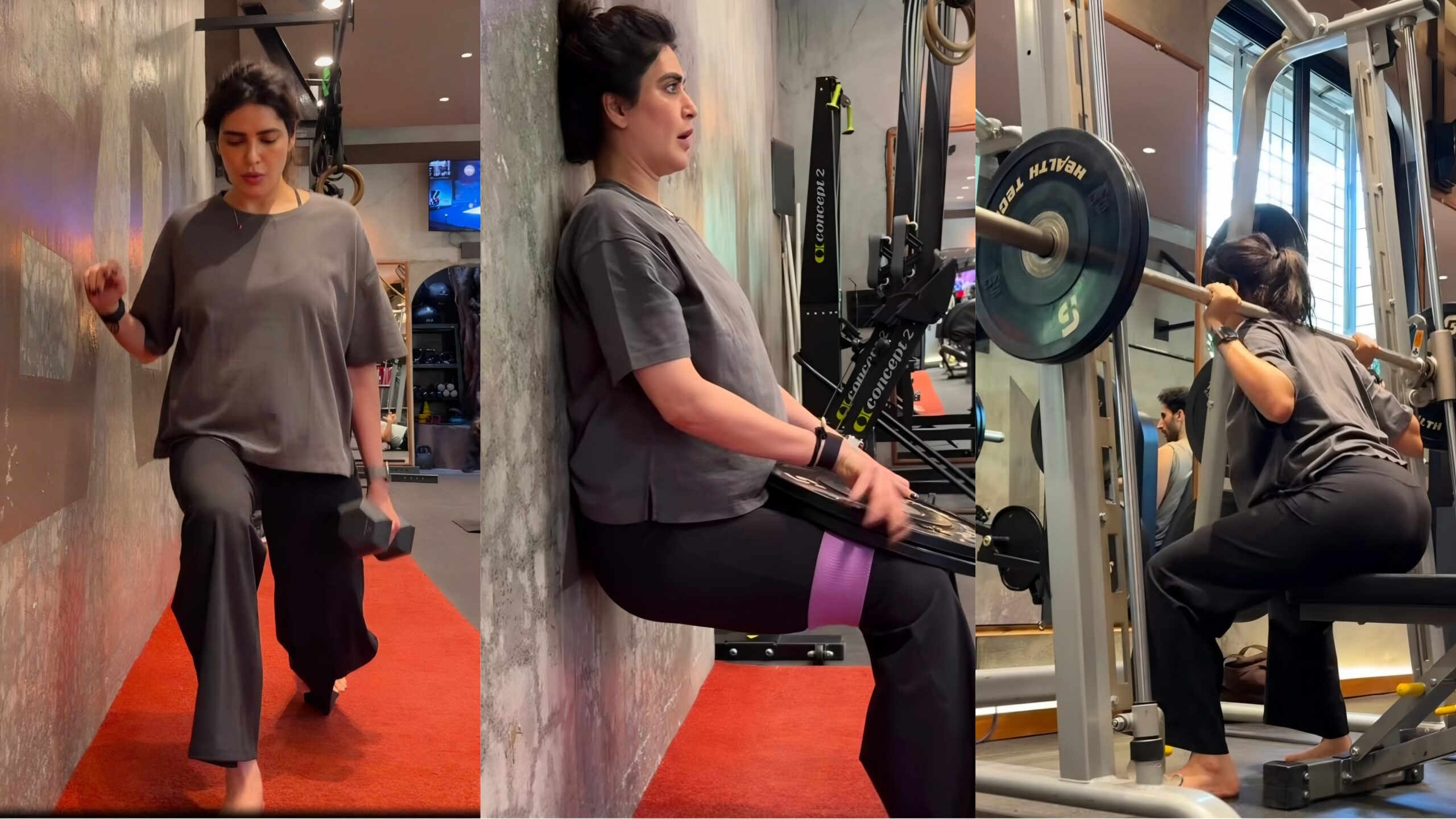 karishma tanna pregnancy workout video viral 42 age first baby
